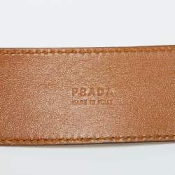 Prada Metallic Gold Leather Waist Belt 80CM