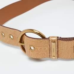 Prada Metallic Gold Leather Waist Belt 80CM