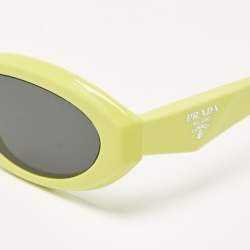 Prada Lime/Black SPR26Z Frame Oval Sunglasses