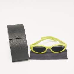 Prada Lime/Black SPR26Z Frame Oval Sunglasses