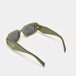 Prada Olive Green/Black SPR17W Symbole Rectangular Sunglasses