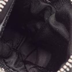 Prada Black Nylon Double Ring Pouch Detail Belt 80CM