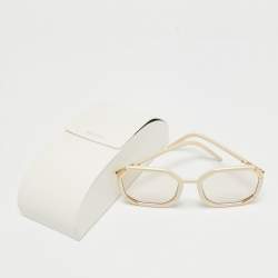 Prada Cream SPR20X Geometric Frame Oversized Sunglasses