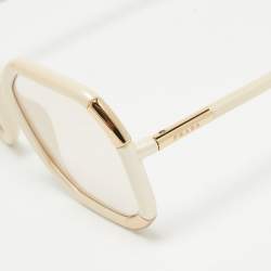 Prada Cream SPR20X Geometric Frame Oversized Sunglasses