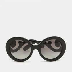 Prada Black Gradient SPR27N Baroque Round Sunglasses