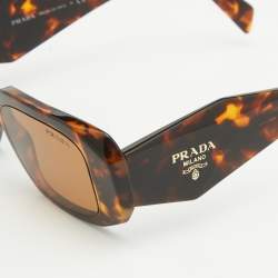 مملوكة مسبقًا Prada Tortoise Brown Gradient SPR17W Symbole Rectangular Sunglasses