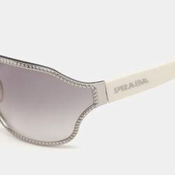 Prada Black/White Metal Shield SPR 61H Sunglasses