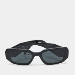 Prada Black/Slate Grey SPR17W Symbole Rectangular Sunglasses