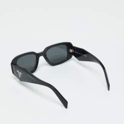 Prada Black/Slate Grey SPR17W Symbole Rectangular Sunglasses
