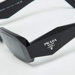 Prada Black/Slate Grey SPR17W Symbole Rectangular Sunglasses