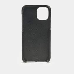 Prada Black Saffiano Leather iPhone 14 Case