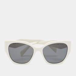Prada White/Black SPR 19Z Square Sunglasses