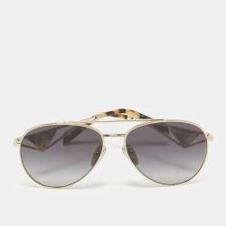 Prada Black/Gold SPR 73Z Triangle Logo Aviator Sunglasses