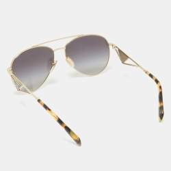 Prada Black/Gold SPR 73Z Triangle Logo Aviator Sunglasses