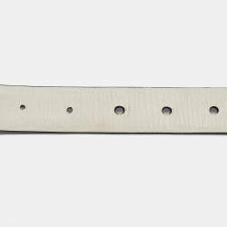 Prada Black/White Leather Reversible Buckle Belt 75CM
