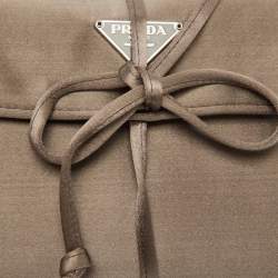 Prada Grey Satin Cosmetic Pouch Raso Jewelry Roll
