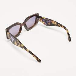 Pre Owned Prada Black Tortoise Brown SPR 15Y Cat Eye Sunglasses