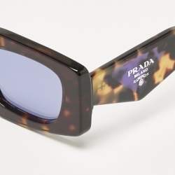 Pre Owned Prada Black Tortoise Brown SPR 15Y Cat Eye Sunglasses
