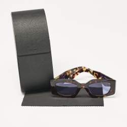 Pre Owned Prada Black Tortoise Brown SPR 15Y Cat Eye Sunglasses