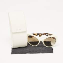 Prada Tortoise Brown/White SPR26Q Crystals Cat Eye Sunglasses