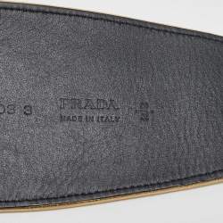 Prada Black Patent Leather Corset Waist Belt 80CM