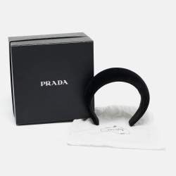 Prada Black Velvet Wide Headband 