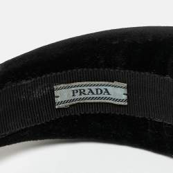 Prada Black Velvet Wide Headband 