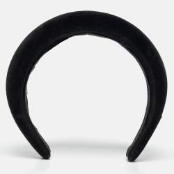 Prada Black Velvet Wide Headband 