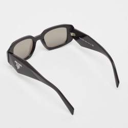 Prada Black/Silver Mirrored SPR17W Symbole Geometric Sunglasses