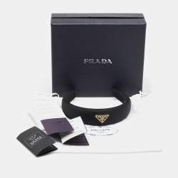 Prada Black Trinangle Logo Re-Nylon Head Band 