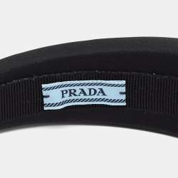 Prada Black Trinangle Logo Re-Nylon Head Band 