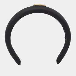 Prada Black Trinangle Logo Re-Nylon Head Band 