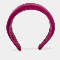 Prada Pink Velvet Wide Headband 