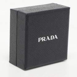 Prada Burgundy Triangle Logo Key Chain