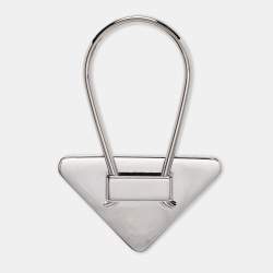 Prada Burgundy Triangle Logo Key Chain