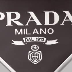 Prada Burgundy Triangle Logo Key Chain