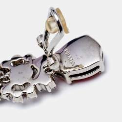 Prada Crystals Silver Tone Earrings