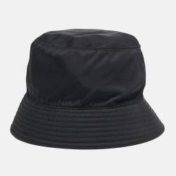Prada Black Logo Applique Re-Nylon Bucket Hat L