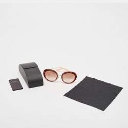 Prada Brown/Peach Gradient SPR16Q Oval Sunglasses
