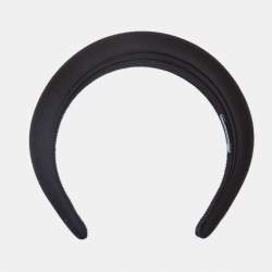 Prada Black Satin Wide Headband 