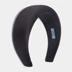 Prada Black Satin Wide Headband 