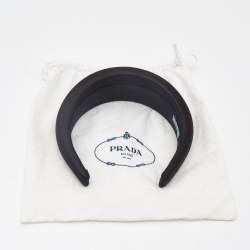 Prada Black Satin Wide Headband 