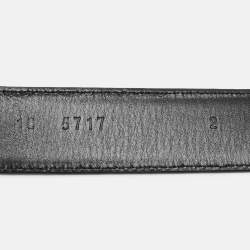 Prada Black Saffiano Leather Logo Buckle Belt 75CM