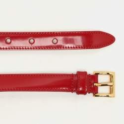 Prada Red Patent Leather Bow Waist Belt 80CM