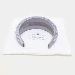 Prada Blue/Purple Crystal Embellished Satin Headband