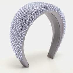 Prada Blue/Purple Crystal Embellished Satin Headband