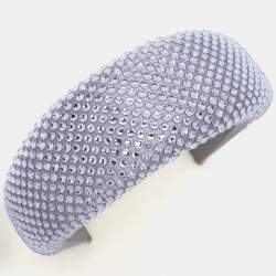 Prada Blue/Purple Crystal Embellished Satin Headband