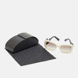 مملوكة مسبقًا Prada White/Black Gradient SPR33P Ornate Crystals Square Sunglasses