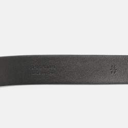 Prada Black Saffiano Leather Triangle Buckle Belt 90 CM