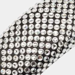 Prada Black Crystal Embellished Satin Headband